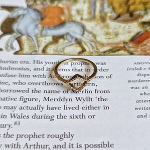 Gold Tone Diamond Shaped Dainty Ring Size 6.25